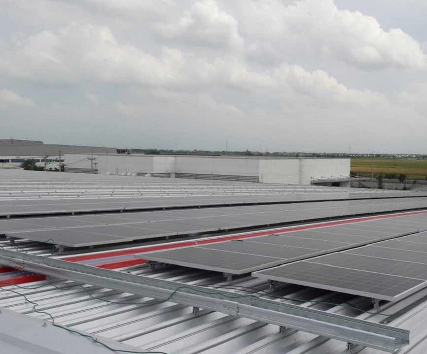 Rack PV telhado de lata 2.8MW